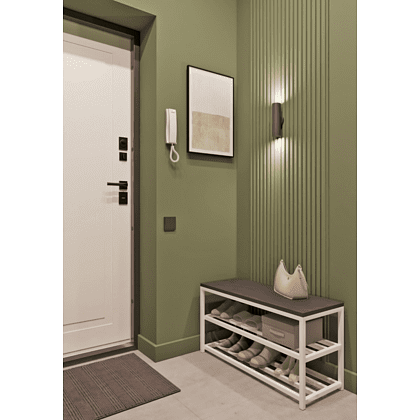 Обувница ALLERD 2 RION, белый муар, 830х320х450, металл бруклин - 3