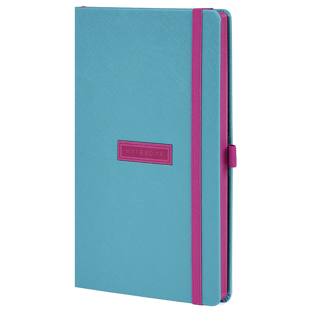 Блокнот "Shell turquoise", А5, 96 листов, голубой, срез розовый