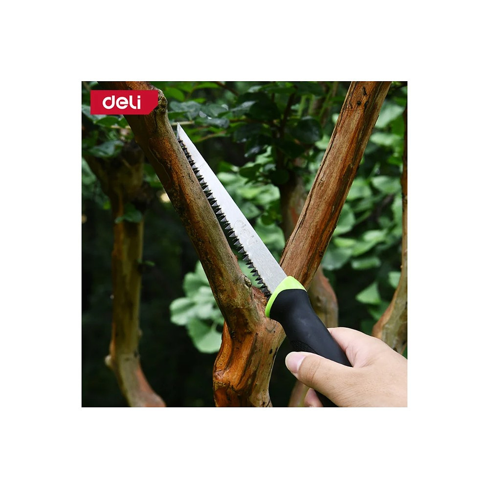 Пила-нож садовая Deli GS EDL580651, 170 мм, 8TPI, черный, зеленый - 9