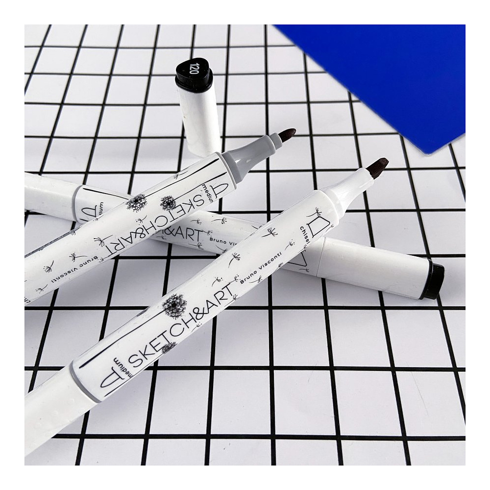 Маркер перманентный двусторонний "Sketch&Art", черный - 5