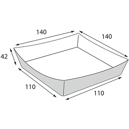 Контейнер бумажный универсальный, 110/140х110/140х42 мм, 480 шт/упак, крафт - 3