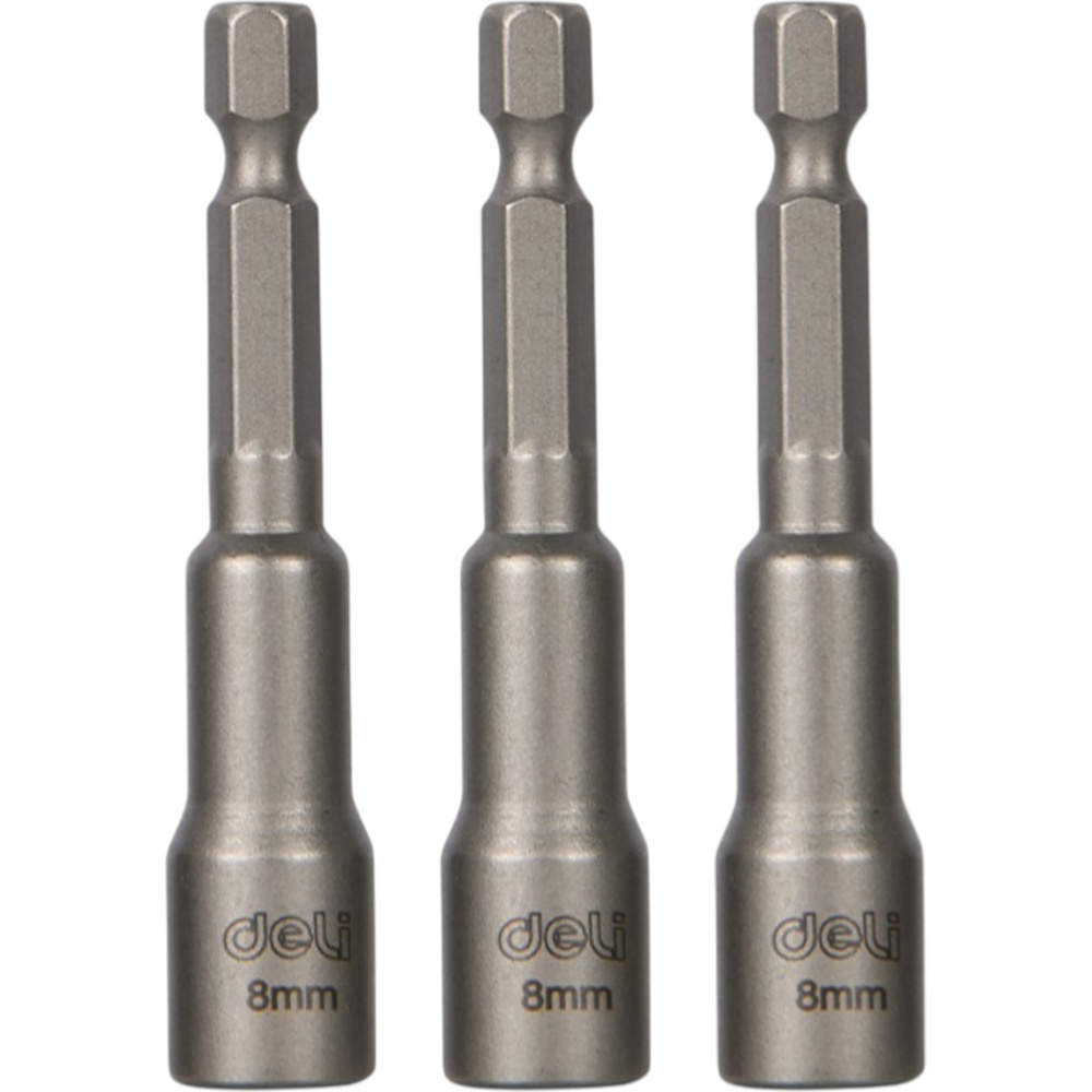 Набор насадок шестигранных магнитных Deli YS EDL4808T, 8 мм, HEX 1/4", серебристый