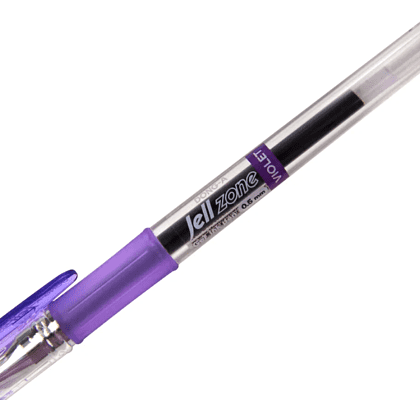 Ручка гелевая "Jell-Zone Standard", 0,5 мм, прозрачный, стерж. фиолетовый - 4