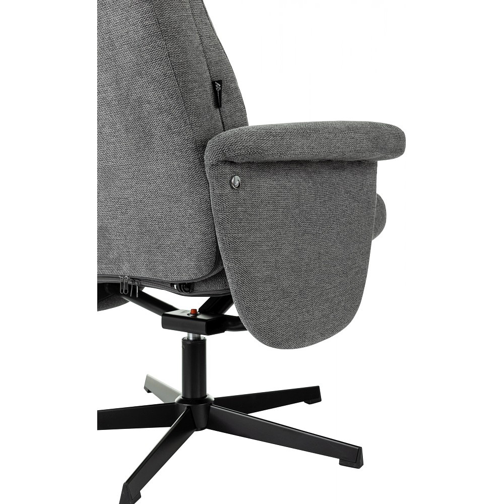 Кресло мягкое Бюрократ Baron, ткань, серый, металл, с пуфом - 19