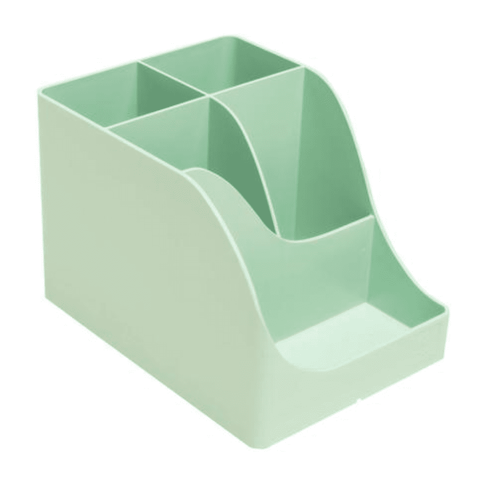 Подставка для ручек "Autentik", пластик, 5 делений, шалфейно-зеленый - 4