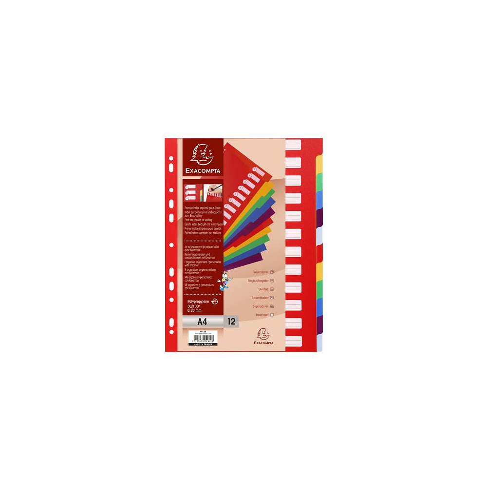 Разделитель "Exacompta", A4, ассорти