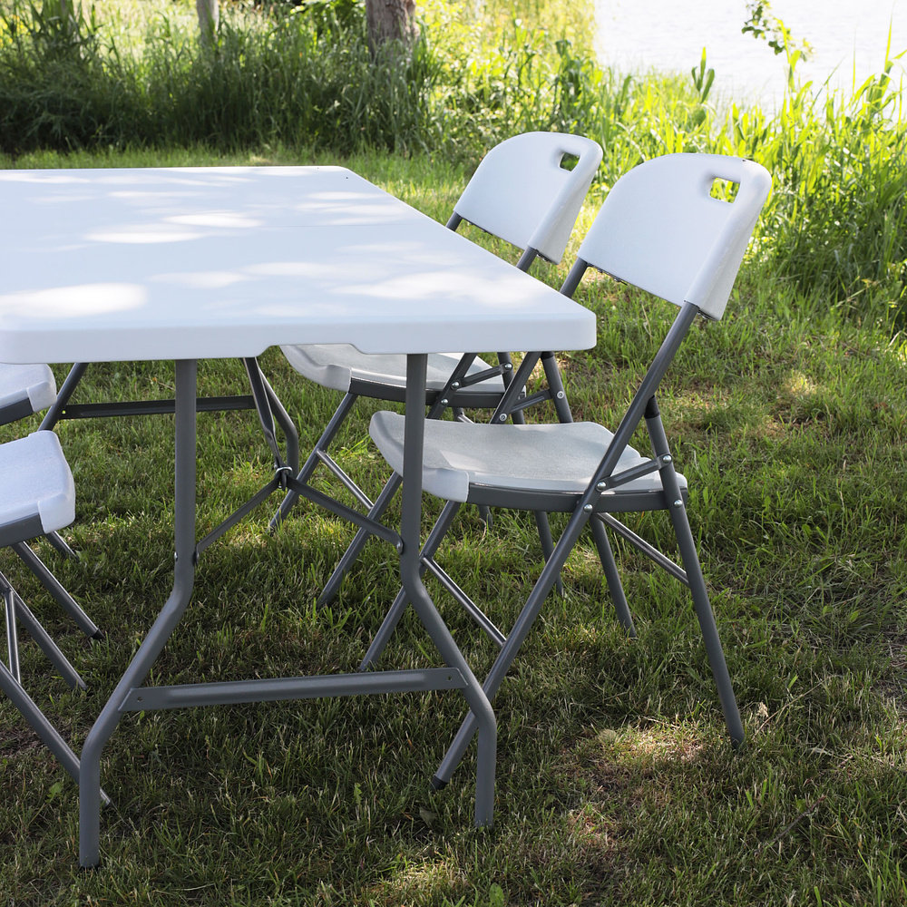 Стол складной 1800х755х730 мм, пластик, белый - 6