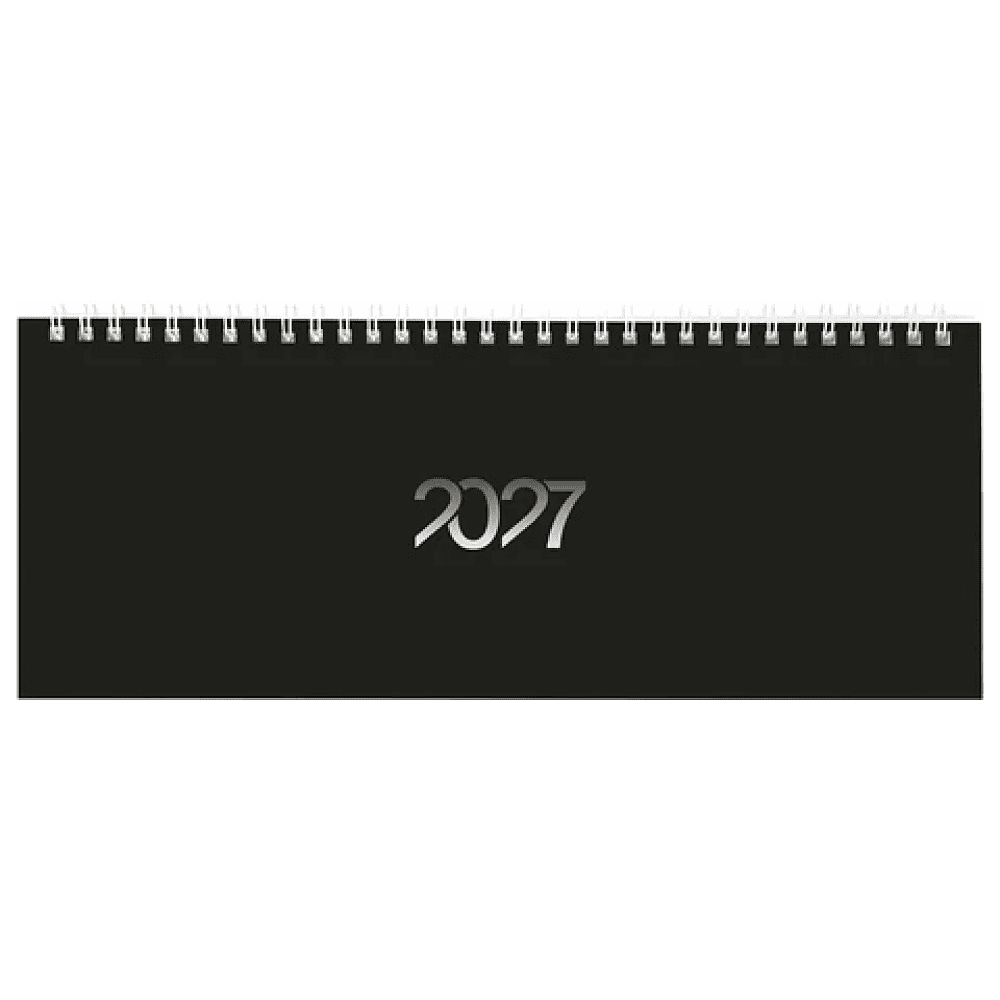 Планинг датированный "Black style" на 2027 год, 285х112 мм, 128 страниц, линейка, черный