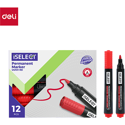 Маркер перманентный "iSELECT", 2 мм., красный - 2