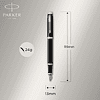 Ручка перьевая Parker "IM Black Lacquer CT", M, металлическая, подарочная упаковка, черный, патрон черный - 9