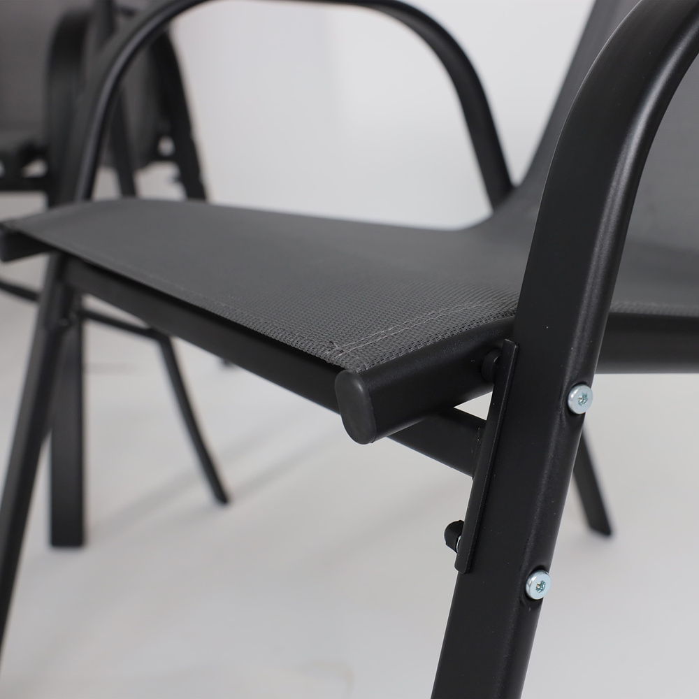 Комплект мебели садовой AksHome SUNBEAM (стол 1 шт, 6 кресел, зонт 1 шт), серый, черный - 18