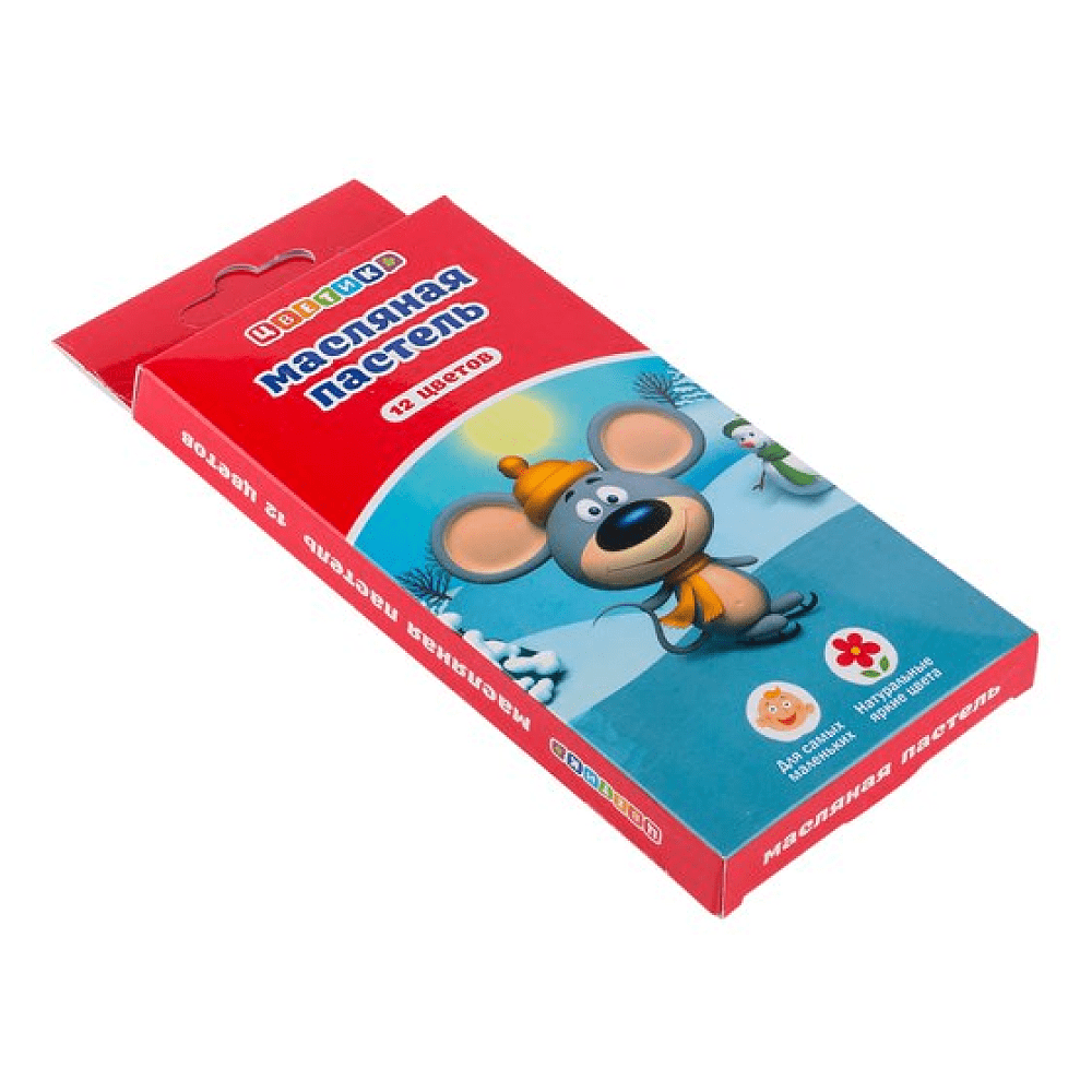 Пастель масляная детская "Цветик", 12 цветов