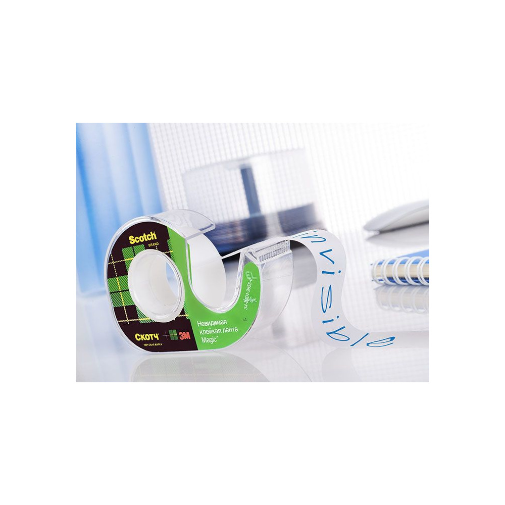 Скотч невидимый "Magic", 19x7,5 мм/м, в диспенсере - 3