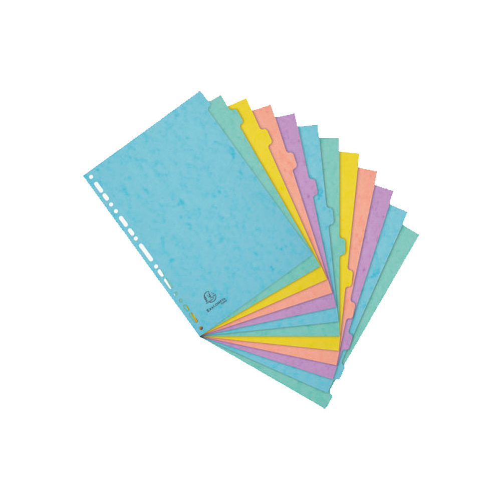 Разделитель "Aquarel", A4, 12 делений, ассорти - 2