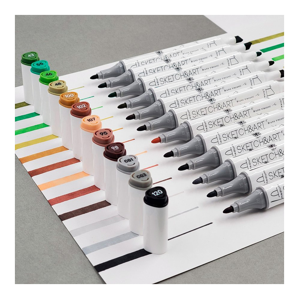 Набор двусторонних маркеров для скетчинга "Sketch&Art", 36 цветов - 5