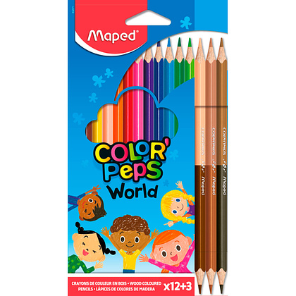 Цветные карандаши Maped "Skin Tones", 12+3 шт