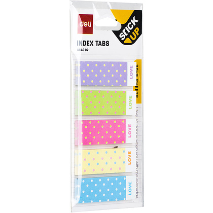 Закладки бумажные "Deli" с печатью, 45x15 мм, 150 шт, ассорти - 2