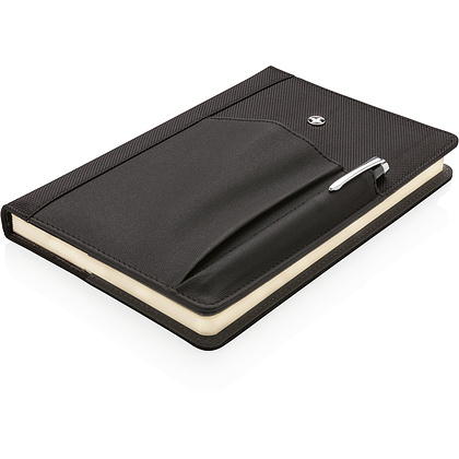 Набор "Swiss Peak": ручка шариковая автоматическая и блокнот, черный, серебристый - 2