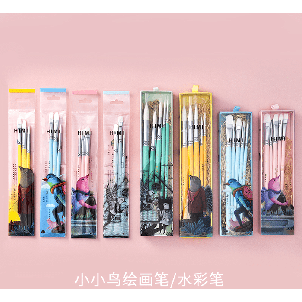Набор кистей для рисования "Himi Little Bird", синтетика, 5 шт - 12