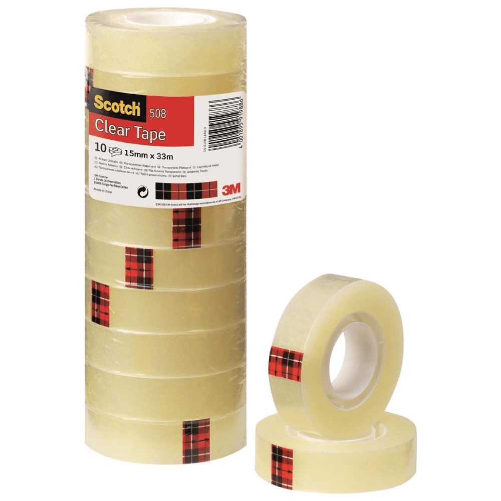 Клейкая лента прозрачная  "3М Scotch", 15x33 мм/м - 2