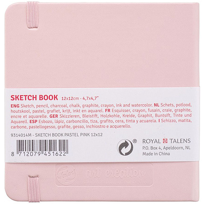 Скетчбук "ArtCreation", 12x12 см, 140 г/м2, 80 листов, пастельный розовый - 3