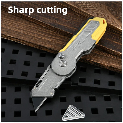 Нож строительный Deli YS EDL007Z, 19 мм, складной, трапеция - 7