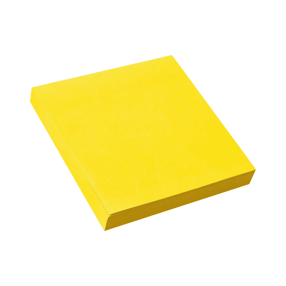 Бумага для заметок на клейкой основе "Yesli:", 75x75 мм, желтый неон