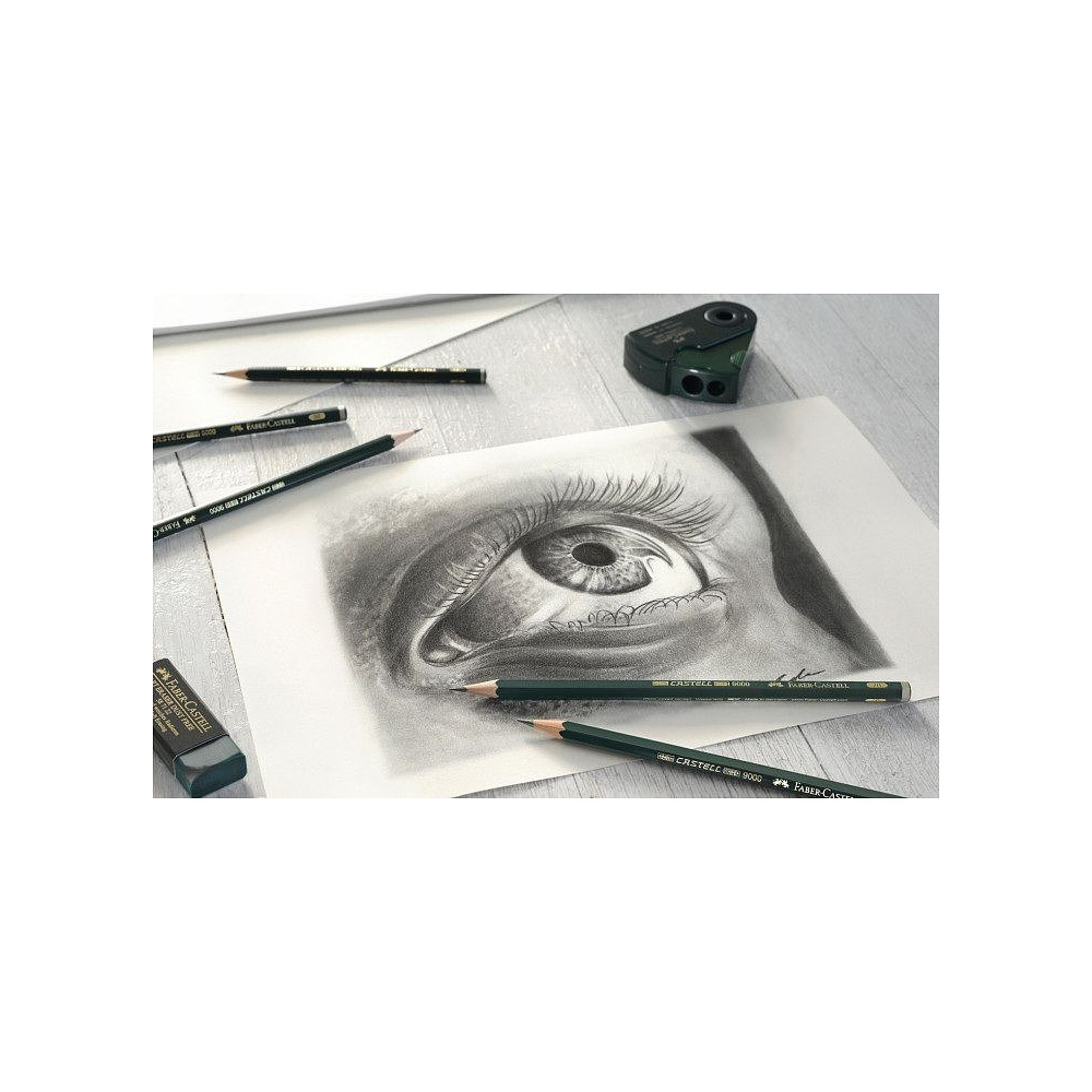 Набор карандашей чернографитных "Castell 9000", 8B-2H, 12 шт., в металлической коробке - 4