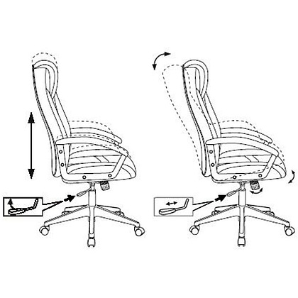 Кресло игровое Бюрократ "Zombie 8", экокожа, пластик, черный, оранжевый - 7