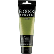 Краски акриловые "Blockx", 051 зеленое золото металлик, 120 мл