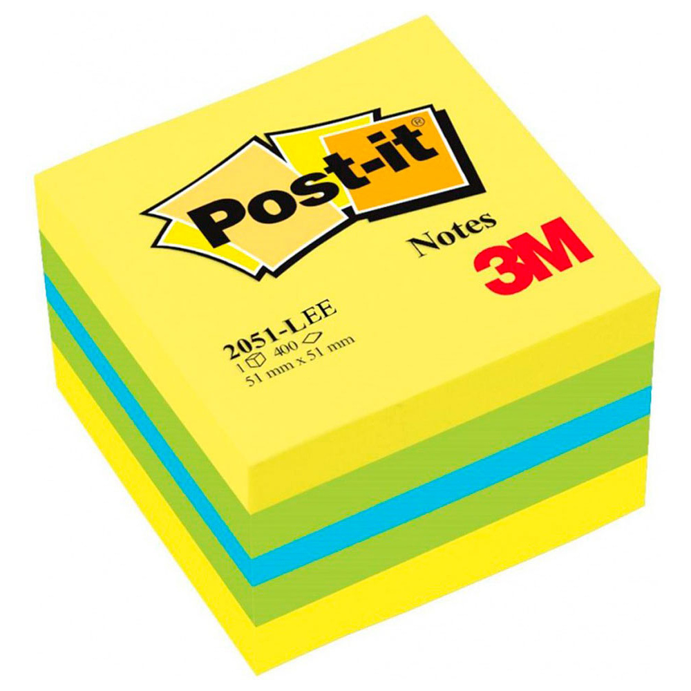 Бумага для заметок на клейкой основе "Post-it MixLemon", 51x51 мм, 400 листов, ассорти
