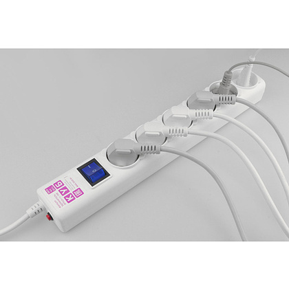 Сетевой фильтр Power Cube "SPG(5+1)-16B-1.9М", белый - 6