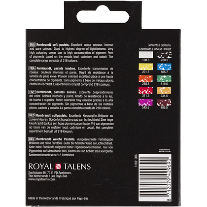 Набор мягкой пастели "Rembrandt Half Pastel", 10 цветов, набор базовый, - 4