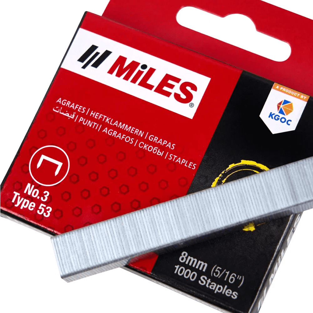 Набор инструментов Miles "5585KM3-D8-D10", степлер скобозабивной + скобы - 13