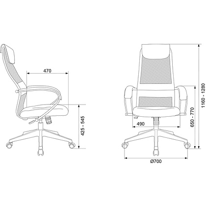 Кресло руководителя "Бюрократ CH-607 TW-01", сетчатая ткань, пластик, черный - 5
