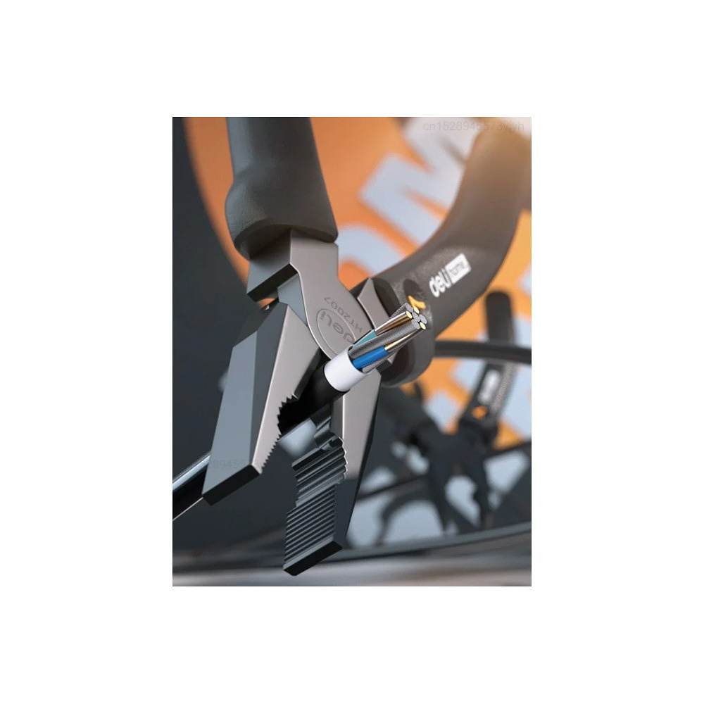 Длинногубцы Deli HS EHT2007, 180 мм, Soft Touch, черный - 8