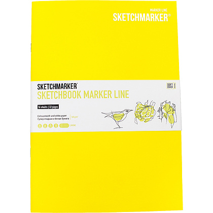 Скетчбук "Sketchmarker marker line", 17.6x25 см, 160 г/м2, 16 листов, лимонный