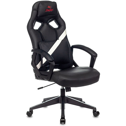 Кресло игровое "Zombie DRIVER", экокожа, пластик, черный, белый
