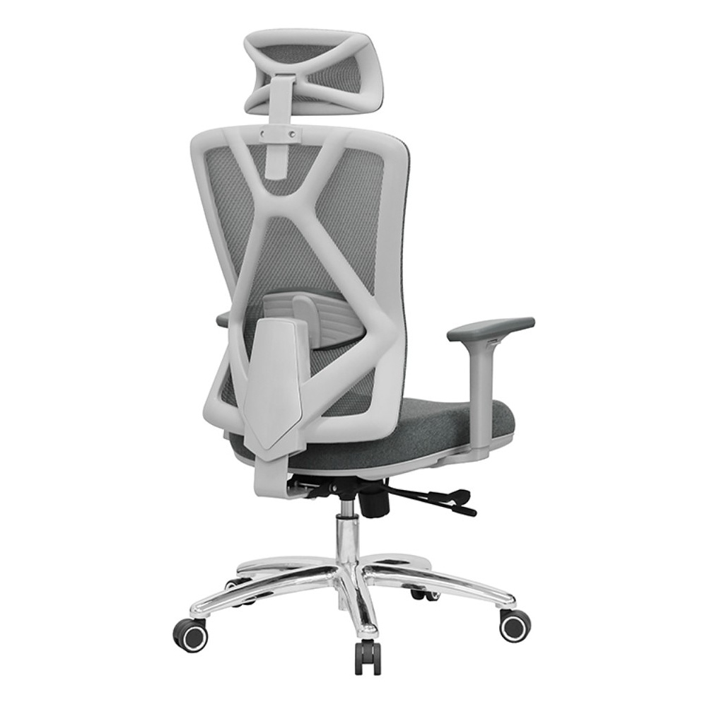Кресло для руководителя EVOLUTION "EXO F1", ткань, сетка, алюминий, серый - 5
