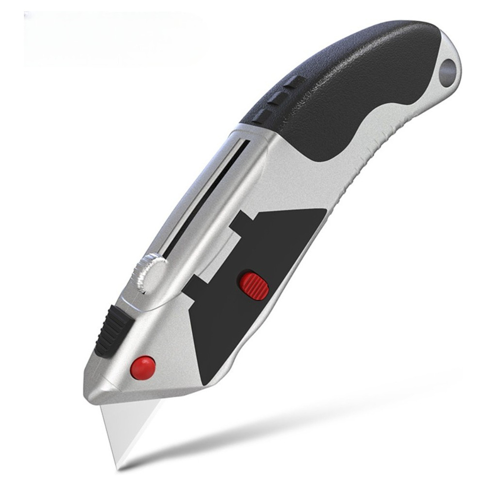 Нож строительный Deli YS DL4262, 19 мм, трапеция, серебристый