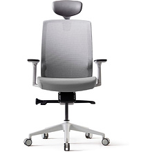 Кресло для руководителя BESTUHL "J1", сетка, ткань, пластик, серый