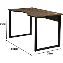 Стол геймерский компьютерный "Лофт Гонконг", черный, табачный крафт