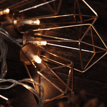 Гирлянда электрическая LED "Нить" с насадками "Кристалл", 2,5 м, тепло-белый