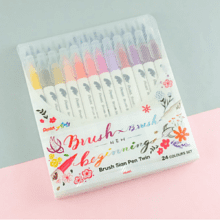 Маркер-кисть "Brush Sign pen twin", 24 шт