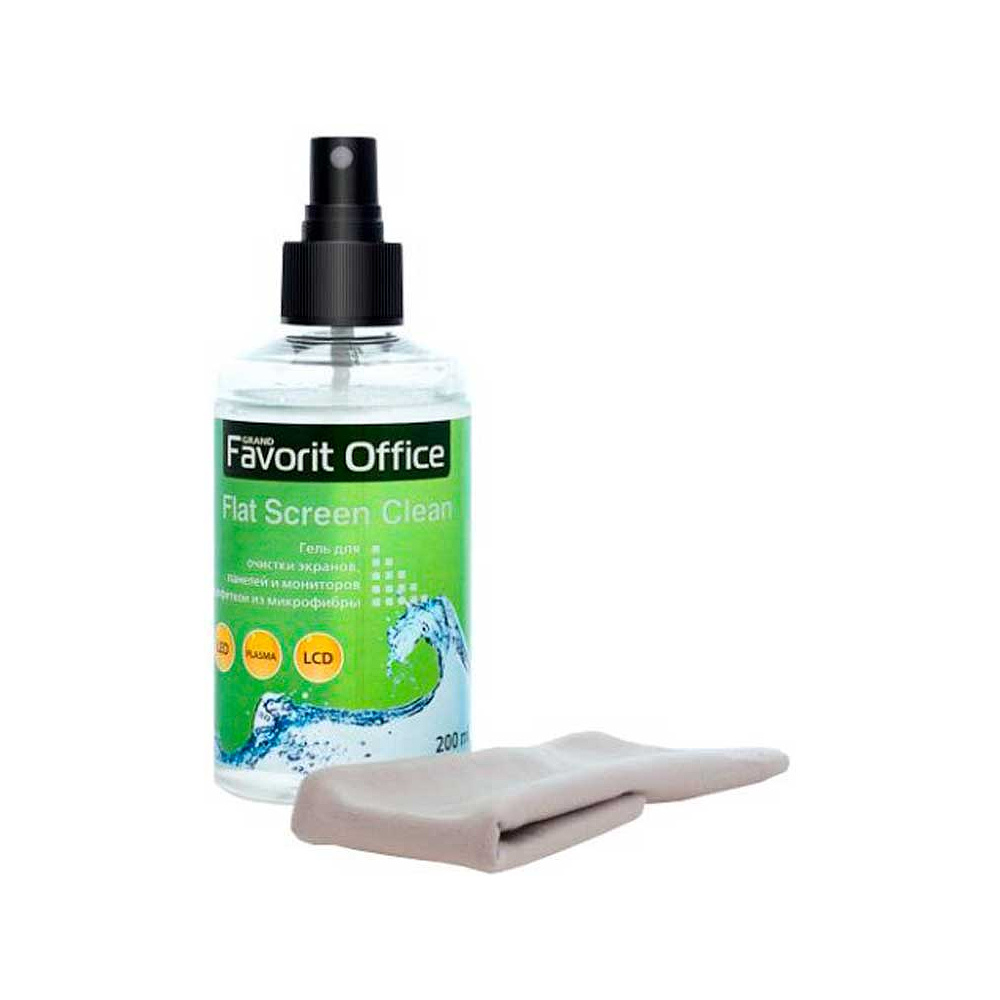Чистящий набор для экранов "Favorit-Office-Flat Screen Clean", гель 200  мл + салфетка микрофибра