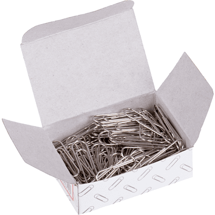 Скрепки никелевые "OfficeSpace", 28 мм, 100 штук, серебристый - 2