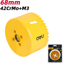 Коронка биметаллическая Deli YS EDH-SKK068-E1, 68 х 38 мм, М14