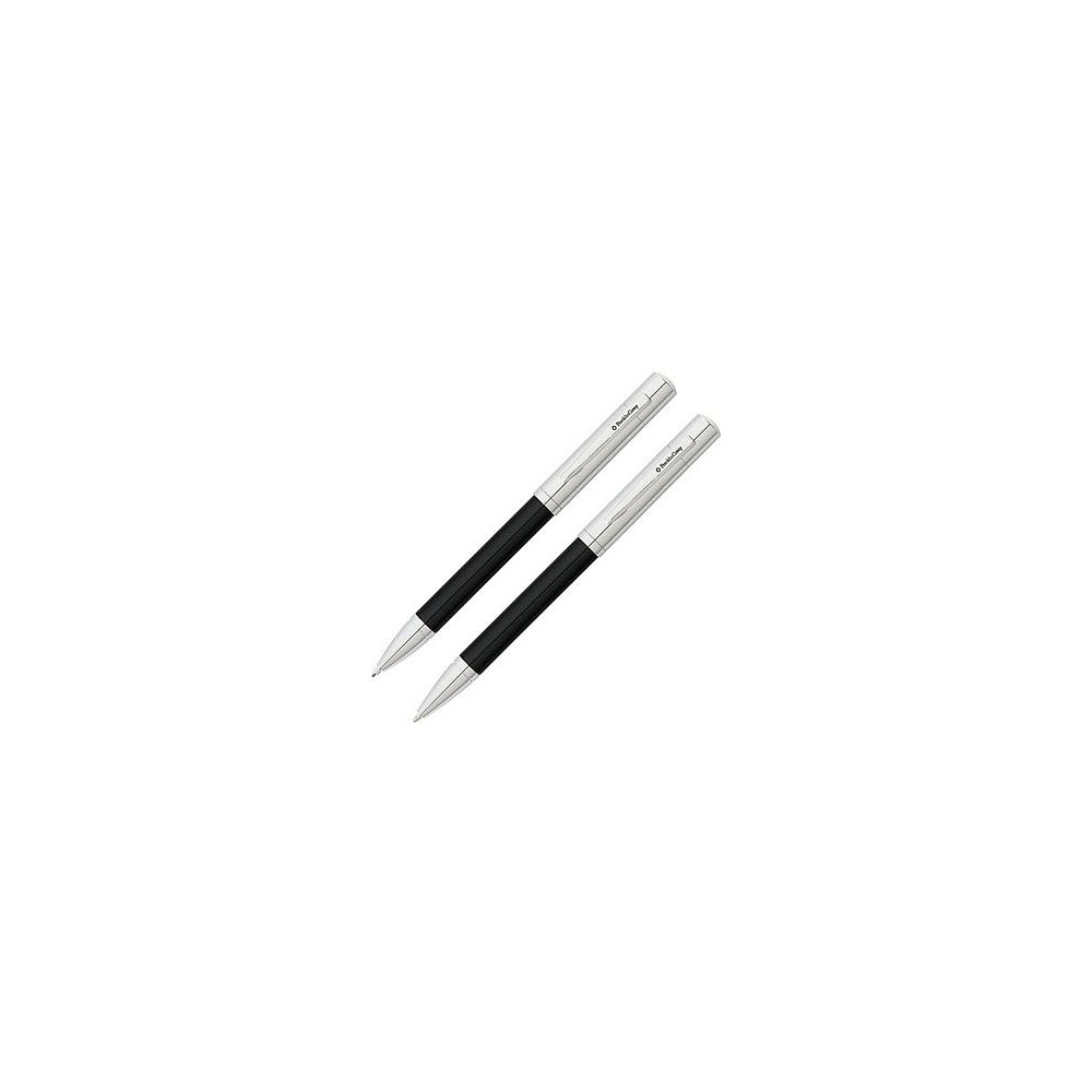 Набор "Franklin Covey Greenwich": ручка шариковая автоматическая и карандаш автоматический, черный, серебристый