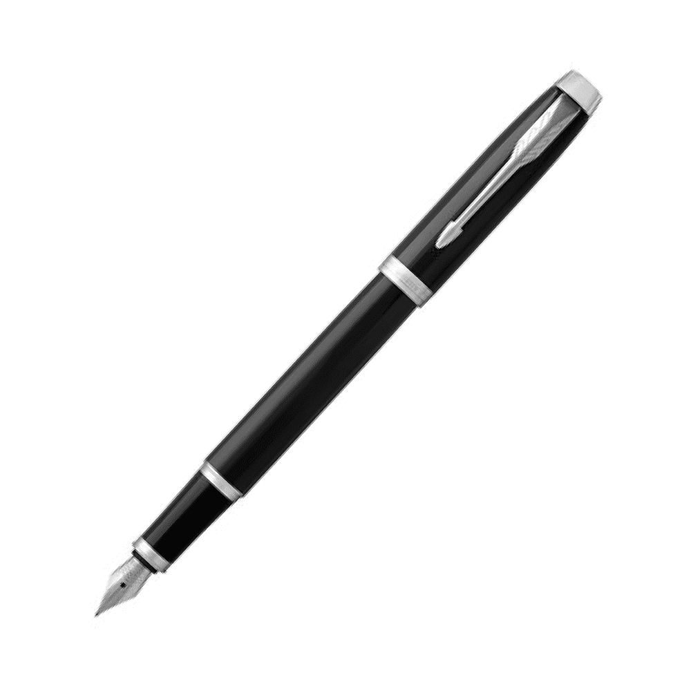 Ручка перьевая Parker "IM Black Lacquer CT", M, металлическая, подарочная упаковка, черный, патрон черный