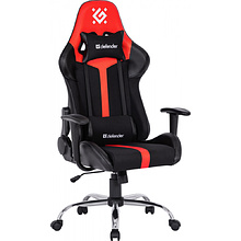 Кресло игровое Defender "Racer", искусственная кожа, металл, черный, красный